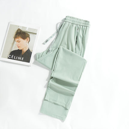 2024 Summer New Men's and Women's Ice Silk Elastic Couple Sports Pants Men's Sports Casual All-match Loose Sports