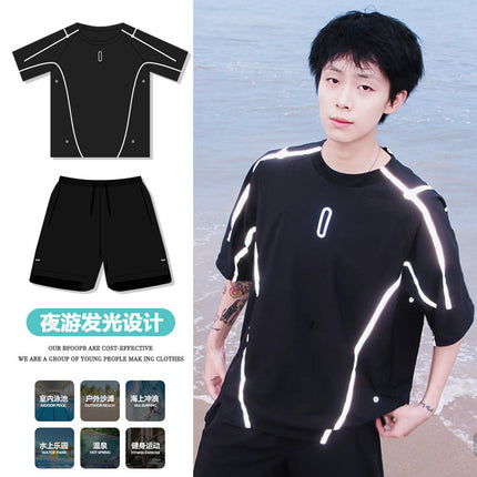 Swimming Trunks Men's Surfing Suit Loose Quick-Drying Men's Boxer Swimming Trunks Swimsuit Suit Beach Pants Hot Spring Swimming Equipment