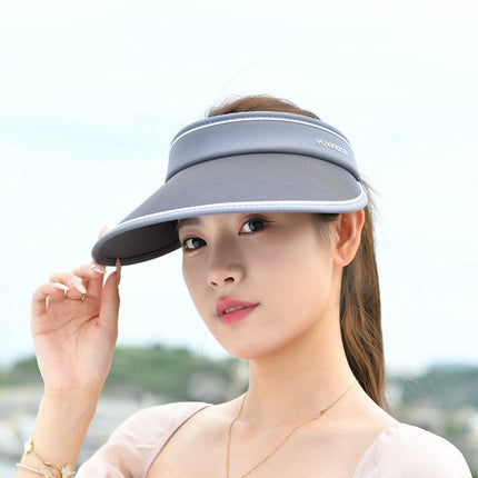 Summer Big Hat Brim Cycling UV-proof Empty Top Sunscreen Hat Women's Sun Hat Sunshade Hat Face-covering Shawl Mask