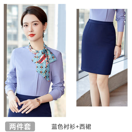 White Shirt Women's Business Wear New Jewelry Shop Beauty Salon Stewardess Uniform Work Clothes Non-ironing White Shirt