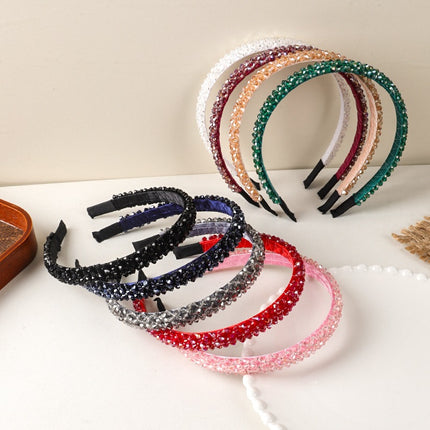 New Style Chanel Style Hair Hoop Women's High-end Sense Four-row Crystal Hair Accessories Sweet Girl's Presswith Hair Stamp Handmade Beaded Headband