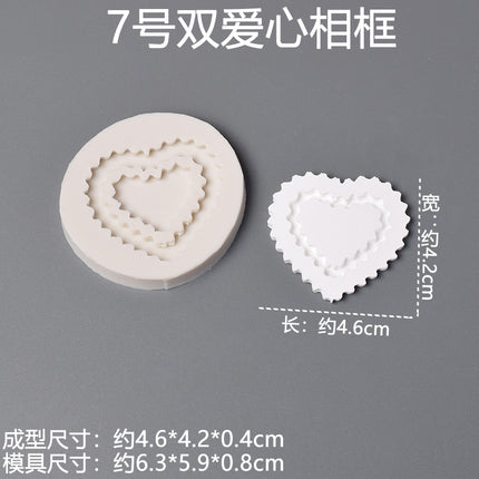 Embossed combination of various photo frame flower frame edge silicone handmade chocolate candy cake mold candy tool