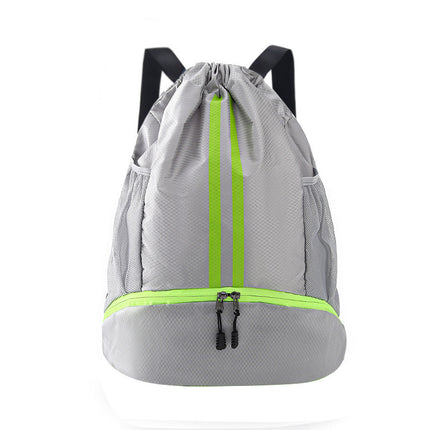 Drawstring Bag with Wet and Dry Separation, Waterproof Swimming Suit Storage Bag, Basketball Bag, Backpack with Wet and Dry Separation