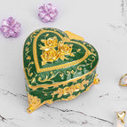 Jewelry box heart-shaped rose gold green