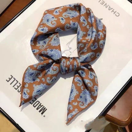 70 Floral Polka Dot Imitation Silk Scarf Neck Scarf Korean Style Atmosphere Sun Protection Scarf High-End Wholesale