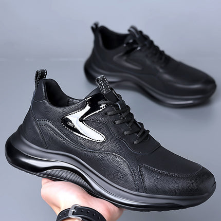 Autumn Men's Shoes, Sports Casual Shoes, Men's Thick-Soled Soft Leather Trendy Dad Shoes, Men's Lace-Up Leather Shoes, Men's One-Piece Dropshipping