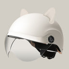 One size fits all / Summer helmet frosted white + summer helmet transparent mirror + accessories (rabbit ears white)