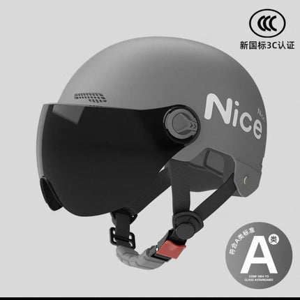 New National Standard 3C Certified Electric Vehicle Helmet for Men, Summer, Women's Battery Motorcycle Half Helmet, Lightweight Anti-Collision Helmet