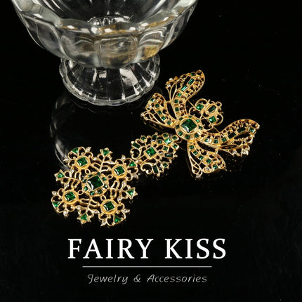 Women's medieval classic bow hollow snowflake inlaid glass inlaid diamond alloy exquisite all-match high-grade brooch