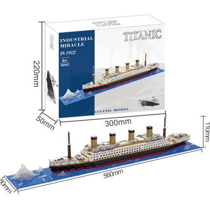 Compatible with Lego Titanic building blocks DIY large cruise model micro particle boy difficult assembling toys