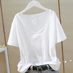 White v-neck clean version / M