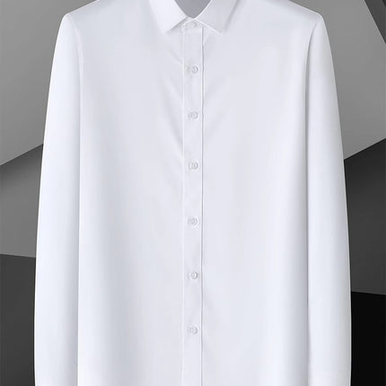 Three-Proof Bamboo Fiber No-Iron Long and Short-Sleeved Shirts for Men, High-End Professional Shirts, Customizable Embroidered Logo Work Clothes