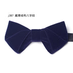 J387 navy blue velvet figure knot