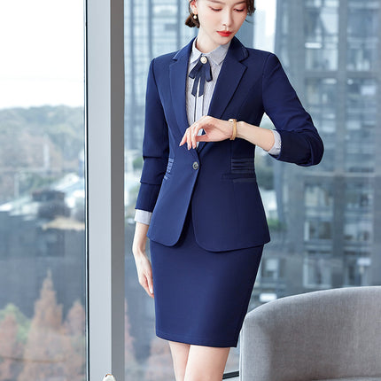 High-end professional suit women's spring and autumn fashion temperament goddess style suit formal wear sales department hotel front desk work clothes