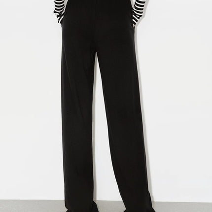 New German Velvet Double-Sided Brushed Comfortable Lazy Casual Elastic Waist Sports Version Loose Wide Leg Pants
