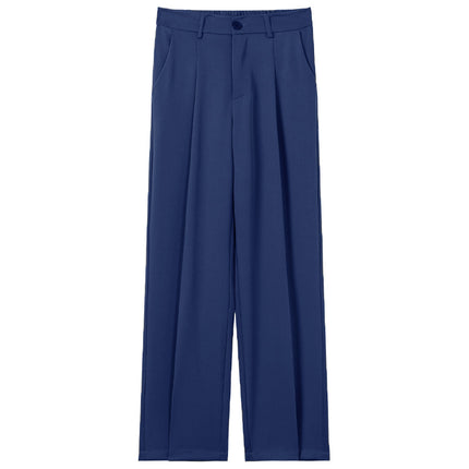 Autumn and Winter Cashmere Straight-Leg Pants for Men, Business Commuting Professional Office Pants, American Retro Loose Dress Pants