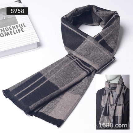 New Plaid Scarf for Men in Autumn and Winter, New Korean Version for Boyfriend, Plaid Scarf, Shawl, Male and Female Students, Couple to Keep Warm