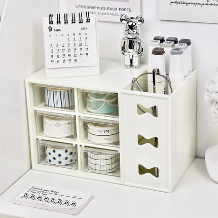 Transparent Jiugongge six-grid dustproof drawer storage box stationery jewelry 12-grid cosmetics storage student