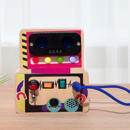 Children's Montessori Early Education Simulation Driving Steering Wheel Digital Switch Light Sound Busy Board Science and Education Aids Educational Toys