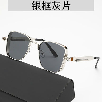Cross-Border Popular Steampunk Sunglasses Metal Versatile Fashion Trend Hip-Hop Spring Leg Sunglasses Manufacturer Wholesale