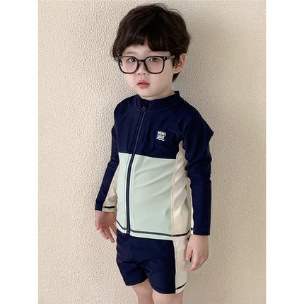 Children's Swimsuit Boys' Swimsuit 2025 New Boys' Swimming Trunks Split Swimsuit Suit High-End Wetsuit Trendy