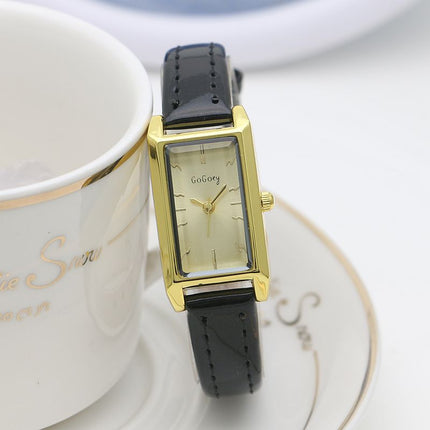 Small Rectangular Thin Strap Simple Women's Leather Strap Watch Trendy Leather Strap Watch Women's Quartz Watch 270