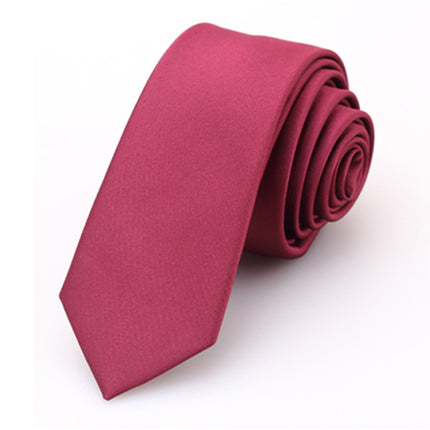 New men's accessories wholesale Japan and Korea solid color narrow tie groom wedding casual monochrome glossy 5cm small tie
