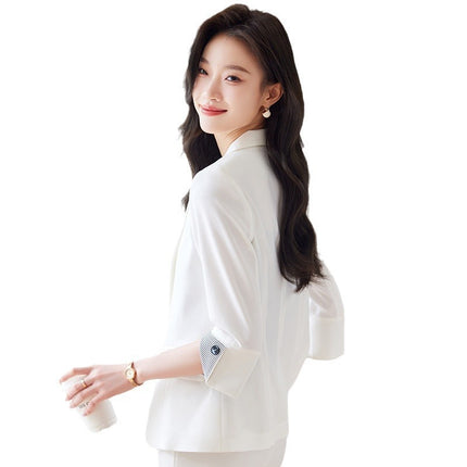 Professional suit suit women's formal wear elegant slim spring and autumn OL commuter workwear hotel front desk jewelry shop workwear