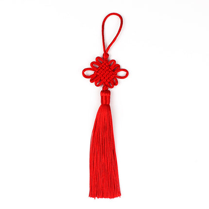 Small Chinese Knot Wholesale, Square Knot Tassel Pendant, Fan Bookmark, Ancient Style Long Tassel Pendant, Red