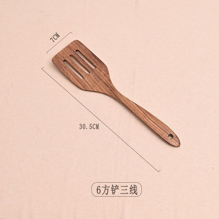 Paint-free Wax-free Wooden Cooking Spoon Shovel suit Kitchenware Long Handle Non-stick Pan Stir-frying Shovel Wooden Acacia Soup Spoon
