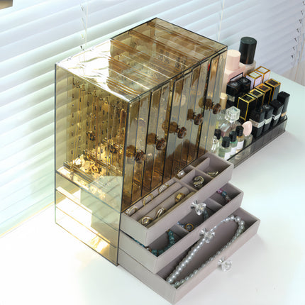 Jewelry Storage Box Multi-Layer High-End Exquisite Anti-Oxidation Velvet Earrings Necklace Bracelet Jewelry Box 2025 New Style