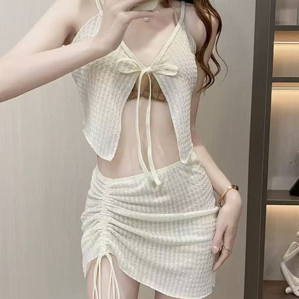 2026 New Style Women's Bikini Four-Piece Set, Fresh and Youthful Bikini for Girls, Suitable for Hot Springs and Beach Swimwear