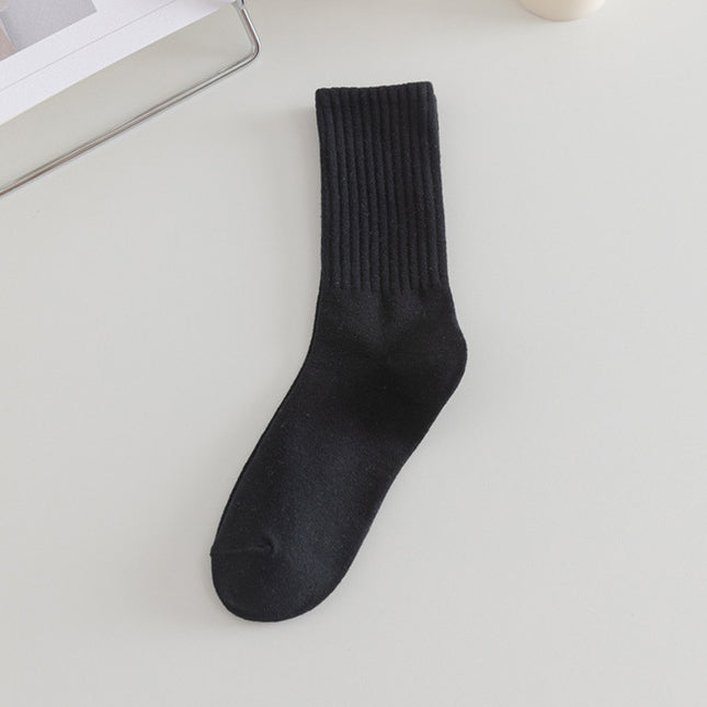 Socks Women's Ins Trendy All-Match Japanese Style Solid Color Medium Long Barrel High-Face Value Fried Street Autumn and Winter Sports Deodorant Stinky Stacking Stocking Stacking Stocking Stocking Stocking Stocking Stocking S