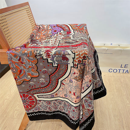 130cm new Joker branch flower fortune tree imitation silk wool material shawl warm scarf large square towel wholesale