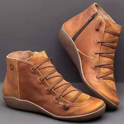 Amazon Independent Station 2024 Export Large Size 41 43 Size Side Zipper Short Boots Women's Comfortable High Top Short Boots Women's Shoes