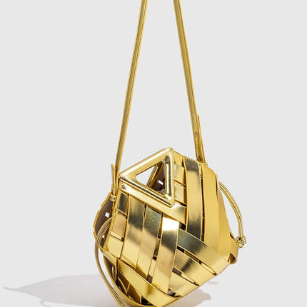 PU Hollow Woven Heart Crossbody Bag / Sac Tressé Ajouré Cœur PU