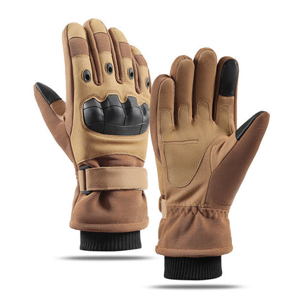 Plush Velvet Warm and Cold-Proof Tactical Gloves Winter Cycling Touch Screen Men's Outdoor Training Mountaineering and Rock Climbing Tactical Gloves