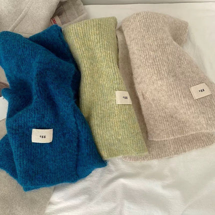 Clothing Matching Scarf Egg with Wool Yarn Scarf for Women Winter Knitted Warm Ins Student Neck Warmer for Men Cross-Border Label