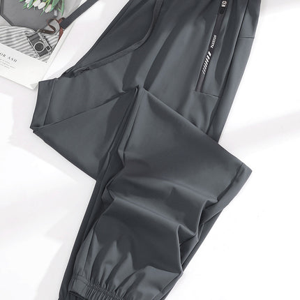 2025 New Summer Sun Protection Clothing for Women, Ice Silk Quick-Drying Pants for Couples, Thin, Same Style for Men and Women, Drapedy High-Elastic Casual Pants