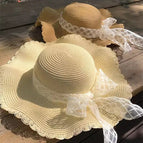 Large lace mesh lace-beige / M（56-58cm）