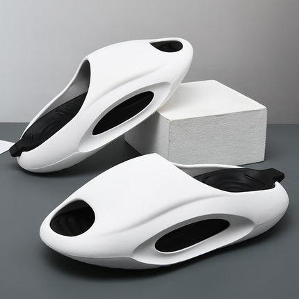 Ins Outdoor Coconut Slippers Men's Summer Outdoor 2025 One-word New Thick Bottom Beach Non-slip Sports Wear-resistant