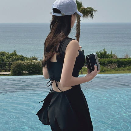 2025 New Swimsuit for Women, Conservative Belly-Covering, Slimming Look and Gathering Girl's High-End Hot Spring Anti-Exposure Swimsuit