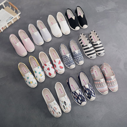 Old Beijing Cloth Shoes Women's Summer and Autumn New All-match Cyber Celebrity Non-slip Soft-soled Casual Breathable Canvas Shoes Korean Style Comfortable