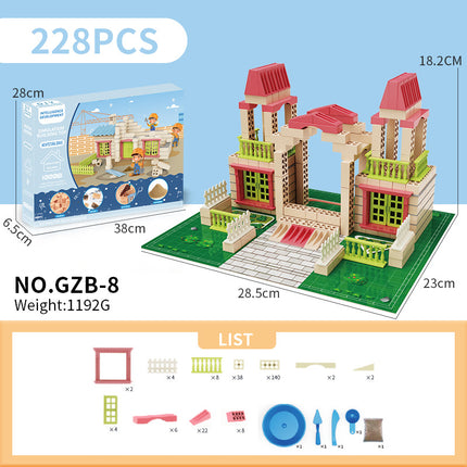 Cross-border New Products Mason Brick Building Mini Brick Hand-assembled Building House Villa Model Toys