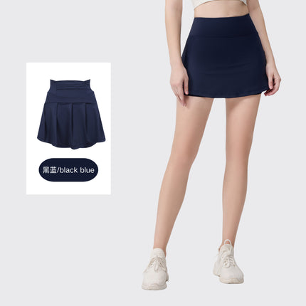[in Stock] Ld Yoga Spring/Summer Short Skirt Anti-Exposure Fitness High-Waisted Sports Quick-Dry Training Tennis Pleated Skirt