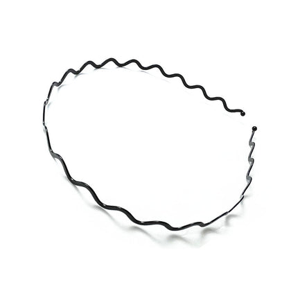 Iron black bottom wave spiral sports head hoop head buckle bath fine hairpin men's and girls universal wash hair hoop wholesale