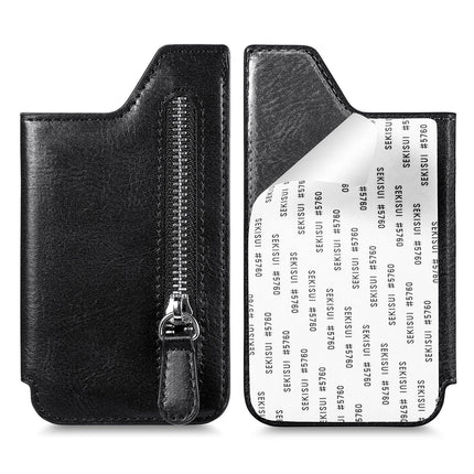 Hot-selling simple mobile phone card bag card holder left and right flap multi-color zipper card holder back card bag creative personality
