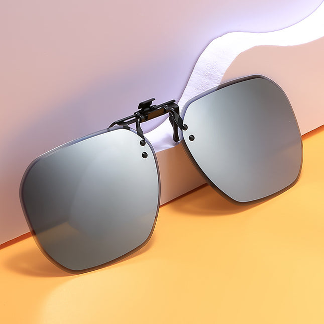 Frameless Polarized Sunglasses Clip Male Flip-up Anti-UV Sunglasses Clip Female Driving Night Vision Myopia Clip