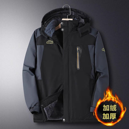 Men's fleece-lined Thickened Winter Men's Warm Cotton-padded Jacket Dad's Winter Coat Windproof Cold-resistant Cotton-padded Jacket for Men