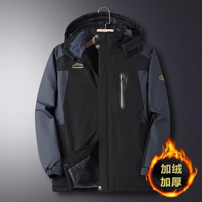 Men's fleece-lined Thickened Winter Men's Warm Cotton-padded Jacket Dad's Winter Coat Windproof Cold-resistant Cotton-padded Jacket for Men